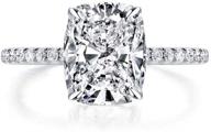 💍 sparkling beauty: bo.dream cushion cut 3ct cz platinum plated sterling silver engagement rings logo