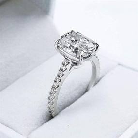 img 1 attached to 💍 Sparkling Beauty: Bo.Dream Cushion Cut 3ct CZ Platinum Plated Sterling Silver Engagement Rings