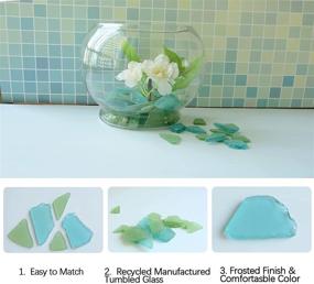 img 3 attached to 🌊 NB Sea Glass for Crafts: 16 oz Tumbled Sea Glass Decor Bulk - Cobalt Blue Aqua & Frosted White Seaglass Pieces for Beach Wedding Decor and Art Crafts - Vase Filler included