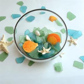 img 1 attached to 🌊 NB Sea Glass for Crafts: 16 oz Tumbled Sea Glass Decor Bulk - Cobalt Blue Aqua & Frosted White Seaglass Pieces for Beach Wedding Decor and Art Crafts - Vase Filler included