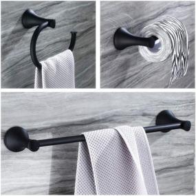 img 3 attached to Upgrade Your Bathroom with the Sleek Cavoli Black Bathroom Hardware Set: 3-Piece Accessory Set with Toilet Paper Holder, Towel Ring, and Adjustable Towel Bar – Stylish, Functional, and Easy to Install!