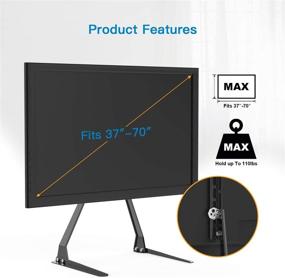 img 3 attached to 📺 PERLESMITH Universal Table Top TV Stand for 37-70 Inch Flat Screen, LCD TVs - Premium Height Adjustable Leg Base Stand (Up to 110lbs), VESA 800x400mm Compatible (PSTVS01-1)