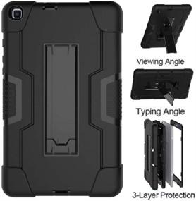 img 2 attached to 📱 Rugged Shockproof Case for Samsung Galaxy Tab A 8.0 (2019 Model SM-T290/SM-T295) - Bingcok Full-Body Hybrid Drop Protection Cover with Kickstand (2-Black)