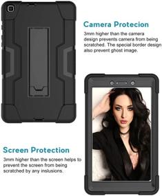 img 1 attached to 📱 Rugged Shockproof Case for Samsung Galaxy Tab A 8.0 (2019 Model SM-T290/SM-T295) - Bingcok Full-Body Hybrid Drop Protection Cover with Kickstand (2-Black)