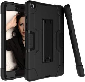 img 4 attached to 📱 Rugged Shockproof Case for Samsung Galaxy Tab A 8.0 (2019 Model SM-T290/SM-T295) - Bingcok Full-Body Hybrid Drop Protection Cover with Kickstand (2-Black)