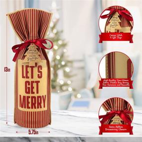 img 3 attached to 🎄 Let's Get Merry: Christmas Wine Gift Bags - Bundle of 6 with Gift Tags