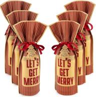 🎄 let's get merry: christmas wine gift bags - bundle of 6 with gift tags logo