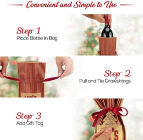 img 2 attached to 🎄 Let's Get Merry: Christmas Wine Gift Bags - Bundle of 6 with Gift Tags