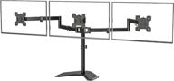 💻 wali triple lcd monitor desk mount - free standing, fully adjustable | fits 3 screens up to 27 inch, 22 lbs. weight capacity per arm | black (mf003) logo