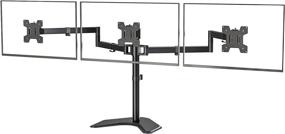 img 4 attached to 💻 WALI Triple LCD Monitor Desk Mount - Free Standing, Fully Adjustable | Fits 3 Screens up to 27 inch, 22 lbs. Weight Capacity per Arm | Black (MF003)