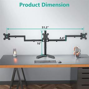 img 1 attached to 💻 WALI Triple LCD Monitor Desk Mount - Free Standing, Fully Adjustable | Fits 3 Screens up to 27 inch, 22 lbs. Weight Capacity per Arm | Black (MF003)