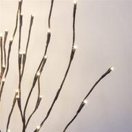 🌿 eambrite 3pk 30" brown lighted twig branches pathway light, 60 led warm white bulbs, suitable for outdoor and indoor use логотип