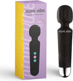 img 4 attached to 🏖️ Miami Vibes Waterproof Wand Massager - Ultra-Powerful & Quiet Personal Massager with 8 Speeds & 20 Vibration Settings, Soft Silicone - Black