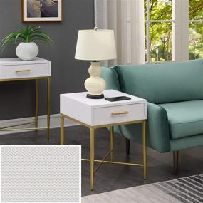 img 1 attached to White and Gold Ashley End Table by Convenience Concepts: Stylish Scallop Design