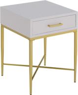 white and gold ashley end table by convenience concepts: stylish scallop design logo