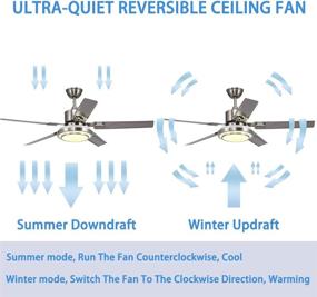 img 1 attached to 🌀 42in Stainless Steel Silver Reversible Ceiling Fan with Light and Remote Control: Enhance Your Space with Style and Convenience