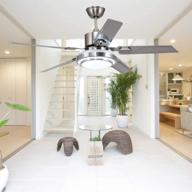 🌀 42in stainless steel silver reversible ceiling fan with light and remote control: enhance your space with style and convenience логотип