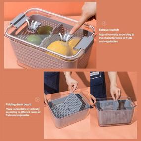 img 3 attached to 🥦 Lazkissy Fresh-Keeping Container Set: 3-in-1 Draining Crisper with Strainers, Vented Storage Containers for Fruits and Vegetables - Pack of 3 for Varied Food Storage Sizes