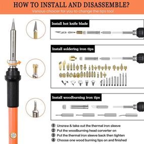 img 2 attached to 🔥 FUMONCHY Wood Burning Kit 126Pcs, Adjustable Temperature Wood Burning Tool with Soldering Iron Tips, On-Off Switch Pyrography Pen for Embossing, Carving, and Wood Burning Stencils Included