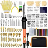 🔥 fumonchy wood burning kit 126pcs, adjustable temperature wood burning tool with soldering iron tips, on-off switch pyrography pen for embossing, carving, and wood burning stencils included logo