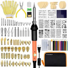 img 4 attached to 🔥 FUMONCHY Wood Burning Kit 126Pcs, Adjustable Temperature Wood Burning Tool with Soldering Iron Tips, On-Off Switch Pyrography Pen for Embossing, Carving, and Wood Burning Stencils Included