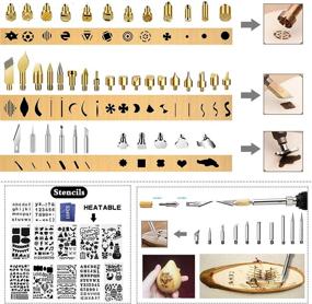 img 1 attached to 🔥 FUMONCHY Wood Burning Kit 126Pcs, Adjustable Temperature Wood Burning Tool with Soldering Iron Tips, On-Off Switch Pyrography Pen for Embossing, Carving, and Wood Burning Stencils Included