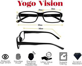 img 2 attached to 👓 Yogo Vision 6-Pack Неконтрастные очки чтения - Стильные читальные очки в 4 цветах оправы для мужчин и женщин