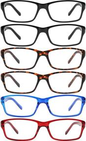 img 3 attached to 👓 Yogo Vision 6-Pack Неконтрастные очки чтения - Стильные читальные очки в 4 цветах оправы для мужчин и женщин