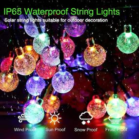 img 2 attached to 🌞 Outdoor Solar String Lights - 100 LED Crystal Globe Lights, 40 Feet, Multi-Color, Waterproof & 8 Lighting Modes - Ideal for Garden, Yard, Porch, Wedding Party Decoration