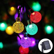 🌞 outdoor solar string lights - 100 led crystal globe lights, 40 feet, multi-color, waterproof & 8 lighting modes - ideal for garden, yard, porch, wedding party decoration logo