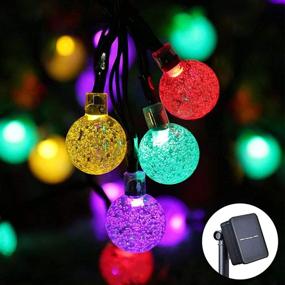 img 4 attached to 🌞 Outdoor Solar String Lights - 100 LED Crystal Globe Lights, 40 Feet, Multi-Color, Waterproof & 8 Lighting Modes - Ideal for Garden, Yard, Porch, Wedding Party Decoration