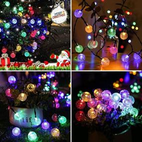 img 3 attached to 🌞 Outdoor Solar String Lights - 100 LED Crystal Globe Lights, 40 Feet, Multi-Color, Waterproof & 8 Lighting Modes - Ideal for Garden, Yard, Porch, Wedding Party Decoration