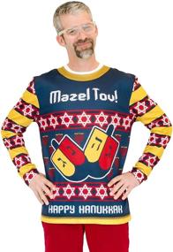 img 1 attached to Faux Real Hanukkah Sweater Tee: The Perfect Blend of Style and Comfort!