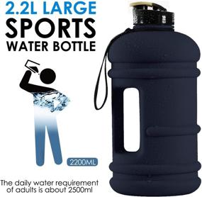 img 1 attached to 🏋️ MOONICE 2.2L 75oz Half Gallon Water Jug Large Gym Sports Bottle for Men - Eco-friendly, Leakproof, Reusable Container with Handle Strap, Wide Mouth Drinking for Fitness Outdoor Activities