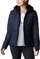 π§₯ columbia plus size heavenly hooded jacket for women - dark nocturnal, 1x logo