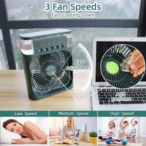 img 1 attached to NTMY Desk Portable Personal Air Conditioner Fan 🖥️ with LED Light - Ideal for Office, Home & Travel