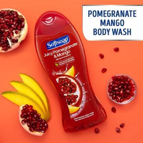 img 1 attached to 🧼 Softsoap Pomegranate and Mango Moisturizing Body Wash Shower Gel for Women - 20 fl oz (4 Pack)