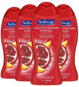 img 4 attached to 🧼 Softsoap Pomegranate and Mango Moisturizing Body Wash Shower Gel for Women - 20 fl oz (4 Pack)
