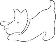 quilt stencil scotty dog crouching logo