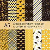 🎓 whaline 12 design graduation theme paper: a5 size, double-sided, congrats grad decorative origami paper with graduation diploma cap pattern - perfect for gift card making, die cuts, and scrapbooking logo