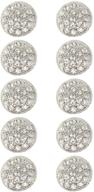 jerler 10-piece silver rhinestone buttons | crystal embellishments for sewing | clothing buttons (button-5) logo