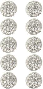 img 4 attached to Jerler 10-Piece Silver Rhinestone Buttons | Crystal Embellishments for Sewing | Clothing Buttons (Button-5)