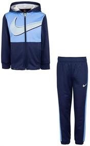 img 2 attached to Набор Nike Kids для младенцев мальчиков: толстовка с полной молнией и брюки с капюшоном Therma-FIT в цветовую гамму блоков (малыш)