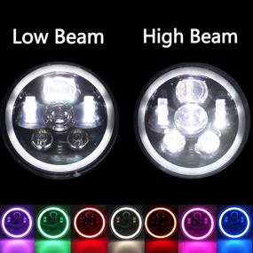 img 1 attached to 🔆 ROCCS Harley 7-дюймовый фаркоп с RGB светодиодной окантовкой, dot-допустимый 7-дюймовый фаркоп для мотоциклов Tour FLD Softail Heritage Softail Street Glide Electra Glide Road King Yamaha V-Star Road Star Wrangler
