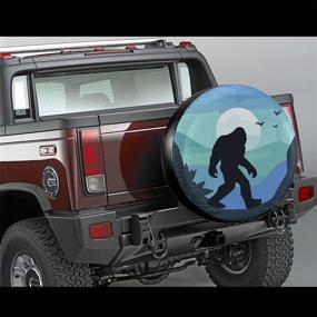 img 1 attached to 🏕️ Cozipink Bigfoot Nature Scenery Camping Weatherproof Spare Tire Cover Wheel Protectors - Universal Fit for Trailer RV SUV Truck Camper Travel Trailers - Sizes 14", 15", 16", 17