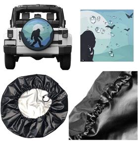 img 3 attached to 🏕️ Cozipink Bigfoot Nature Scenery Camping Weatherproof Spare Tire Cover Wheel Protectors - Universal Fit for Trailer RV SUV Truck Camper Travel Trailers - Sizes 14", 15", 16", 17