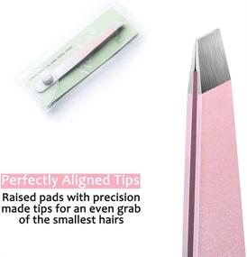 img 2 attached to Precision Slant Tweezers - Perfect for 🔪 Eyebrows, Facial Hair & Ingrown Hair Removal (Pink)