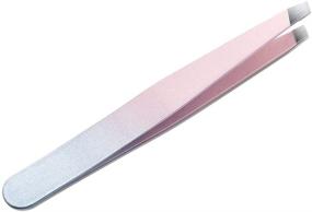 img 3 attached to Precision Slant Tweezers - Perfect for 🔪 Eyebrows, Facial Hair & Ingrown Hair Removal (Pink)