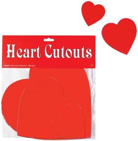 img 1 attached to ❤️ Beistle Printed Cardstock Paper Heart Cut Outs - Valentine's Day Decorations: 9-Piece Set, Sizes Range from 4" to 12" in Classic Red