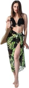 img 3 attached to Ayliss Women's Swimwear Chiffon Printed Beach Sarong Pareo Bikini Swimsuit Wrap - Perfect for Stylish Swim Fashion